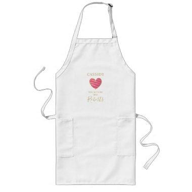 The Future MRS Quote Hot Pink & Gold Heart Effect Long Apron