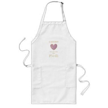 The Future MRS Quote Lilac & Gold Effect Heart Long Apron