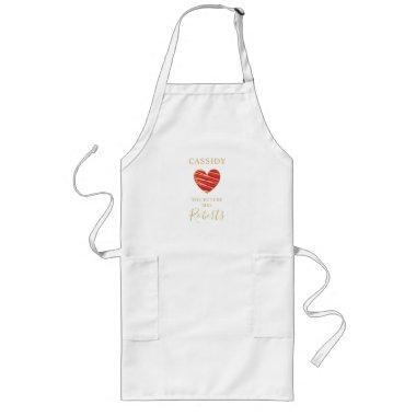 The Future MRS Quote Red & Gold Effect Heart Long Apron
