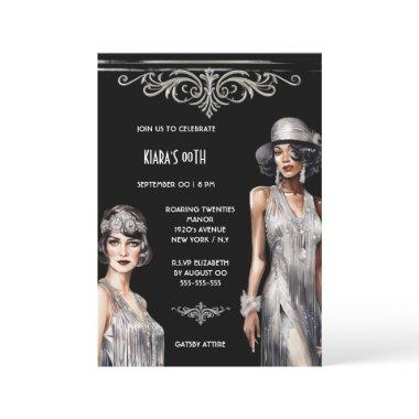 The Great Gatsby | silver black Flapper girls chic