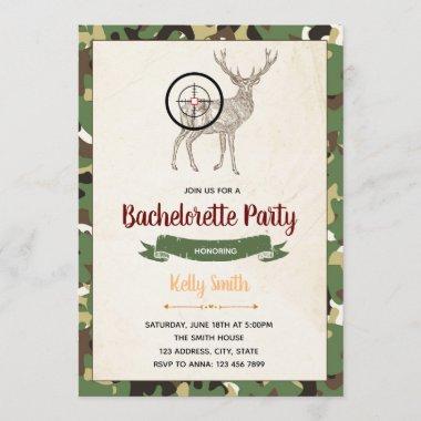 The hunt is over bachelorette Invitations