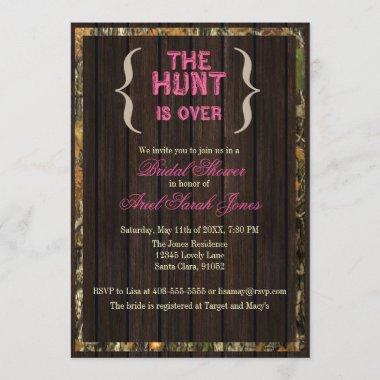 The Hunt Is Over Camo Bridal Shower Invitations