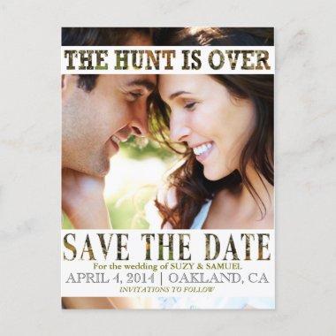 The Hunt is Over Camo Save The Date Announcement