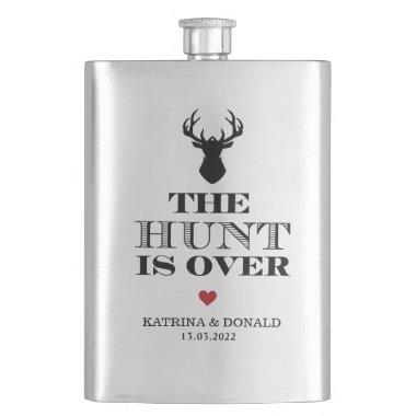 The Hunt is Over Rustic Country Wedding Flask