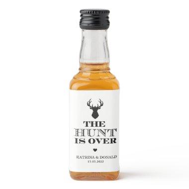 The Hunt is Over Rustic Country Wedding Liquor Bottle Label