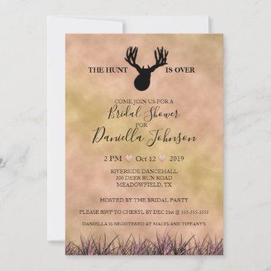 The Hunt is Over Wedding Bridal Shower Invitations