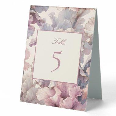 The Iris Ballet Blush Floral Table Number Sign