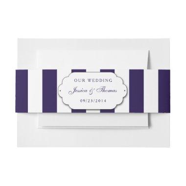 The Modern Navy Stripe Wedding Collection Invitations Belly Band