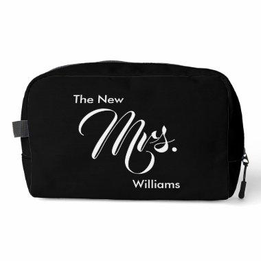 The New Mrs. Last Name Black and White Dopp Kit