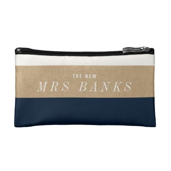 The New Mrs. Navy Blue Makeup Bag
