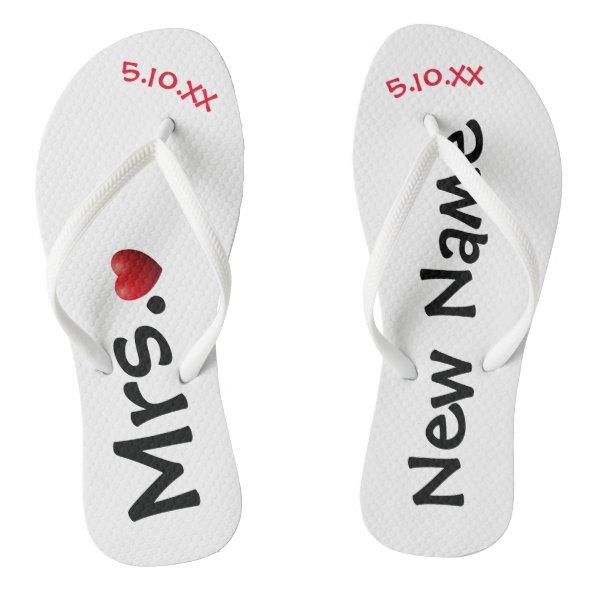 The New Mrs. ... Personalized Flip Flops