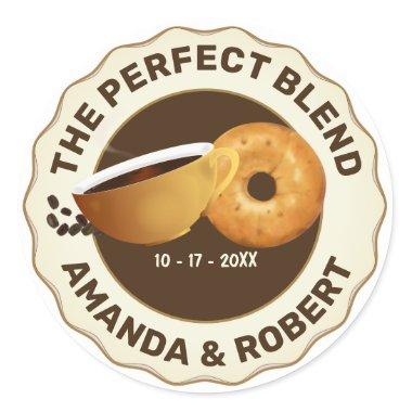 The Pefect Blend Coffee Donut Wedding Classic Round Sticker
