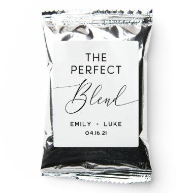 The Perfect Blend Black & White Wedding Favor Coffee Drink Mix