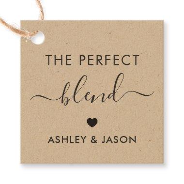 The Perfect Blend Coffee Gift Tag, Wedding, Kraft Favor Tags