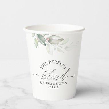 The Perfect Blend Elegant Greenery Leaves Paper C Paper Cups