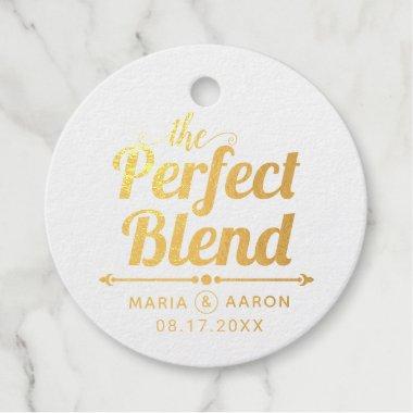 The perfect blend gold foil typography wedding foil favor tags