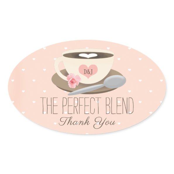 The Perfect Blend Monogram Coffee Cup Oval Sticker