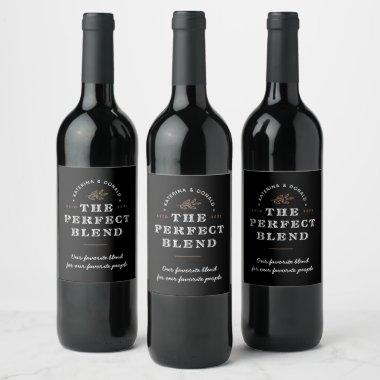 The Perfect Blend Wedding Wine Label