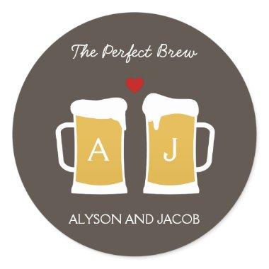 The Perfect Brew Wedding Favor Sticker/ Envelope Classic Round Sticker