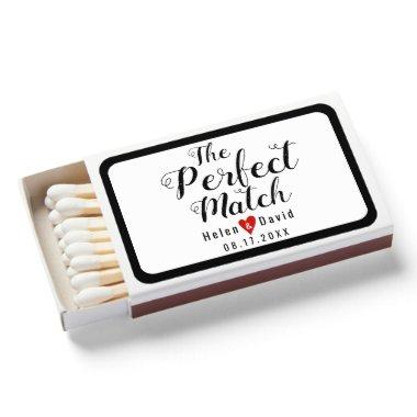 The perfect match calligraphy red heart wedding