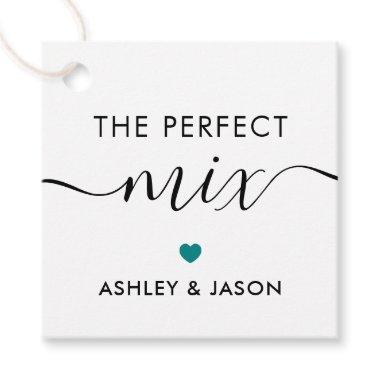 The Perfect Mix Spice or Trail Mix Gift Tag, Teal Favor Tags