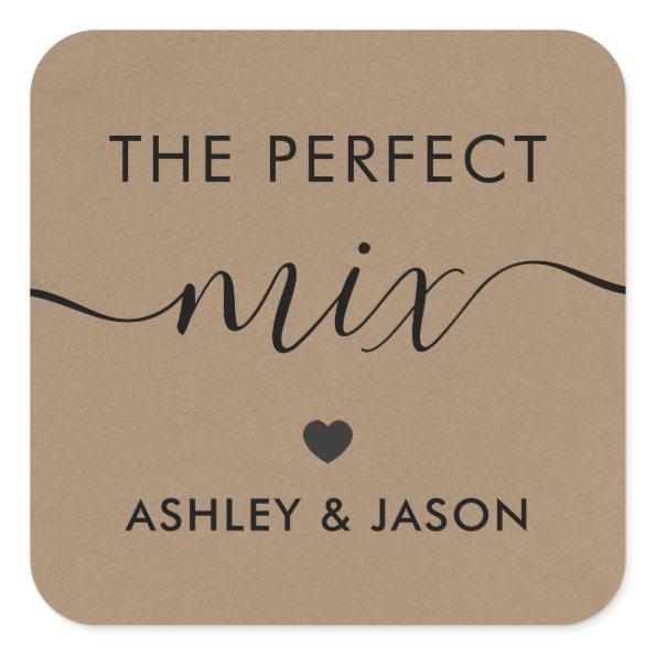 The Perfect Mix Spice or Trail Mix Sticker, Kraft Square Sticker