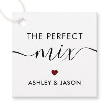 The Perfect Mix Spice or Trail Mix Tag, Burgundy Favor Tags