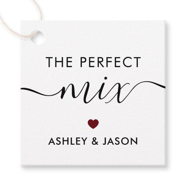 The Perfect Mix Spice or Trail Mix Tag, Burgundy Favor Tags