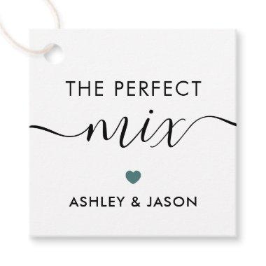 The Perfect Mix Spice or Trail Mix Tag, Gray Teal Favor Tags