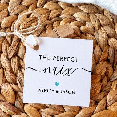 The Perfect Mix Spice or Trail Mix Tag, Turquoise Favor Tags