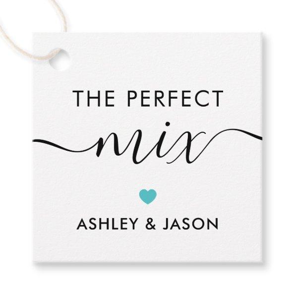 The Perfect Mix Spice or Trail Mix Tag, Turquoise Favor Tags