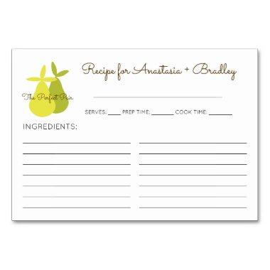 The Perfect Pair Pears Bridal Shower Recipe Invitations