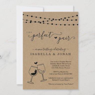 The Perfect Pair Wine Tasting Couple's Shower Invitations