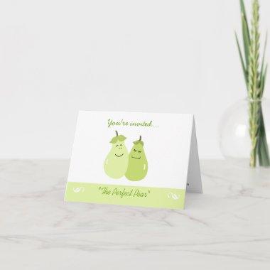 The Perfect Pear Whimsical Anniversary Invitations