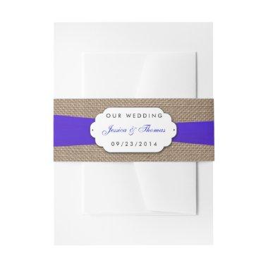 The Rustic Blue Bow Wedding Collection Invitations Belly Band