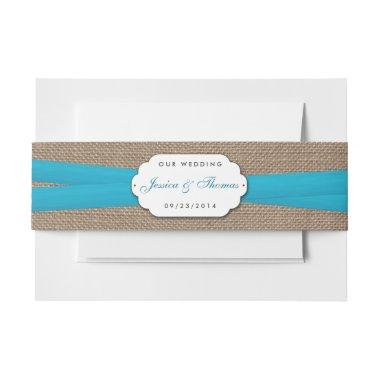 The Rustic Blue Bow Wedding Collection Invitations Belly Band