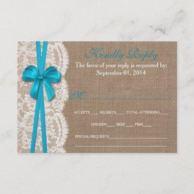 The Rustic Blue Bow Wedding Collection RSVP Card