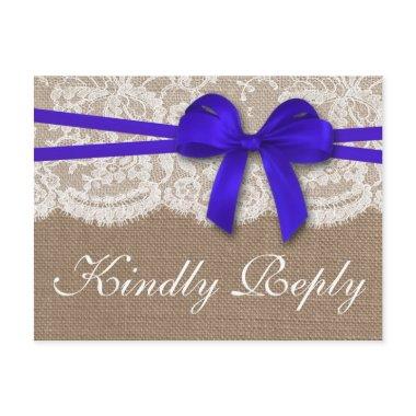 The Rustic Blue Bow Wedding Collection RSVP Invitation Post