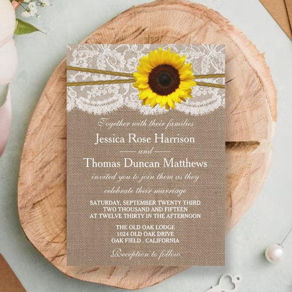 The Rustic Sunflower Wedding Collection Invitations