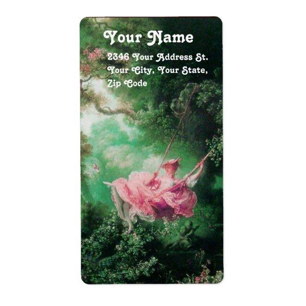 THE SWING green pink fuchsia Label