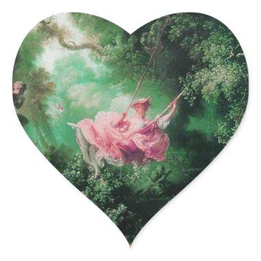 THE SWING green pink Heart Sticker