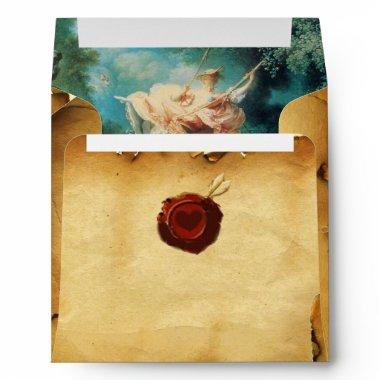 THE SWING, RED WAX SEAL PARCHMENT ENVELOPE