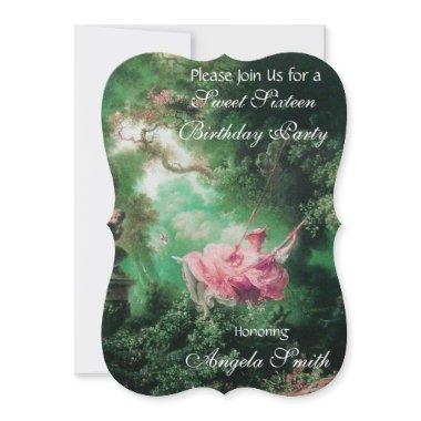 THE SWING ,SWEET 16 PARTY Fuchsia Invitations