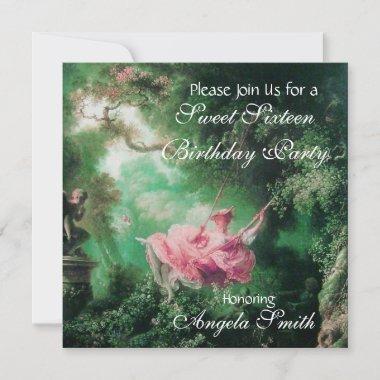 THE SWING ,SWEET SIXTEEN PARTY Fuchsia Invitations