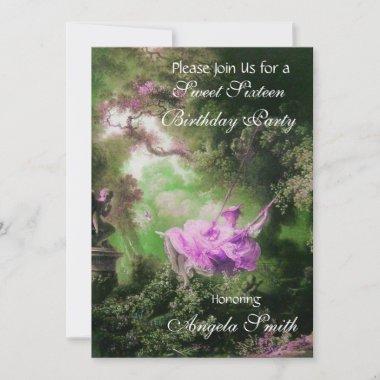 THE SWING ,SWEET SIXTEEN PARTY Violet Purple Invitations