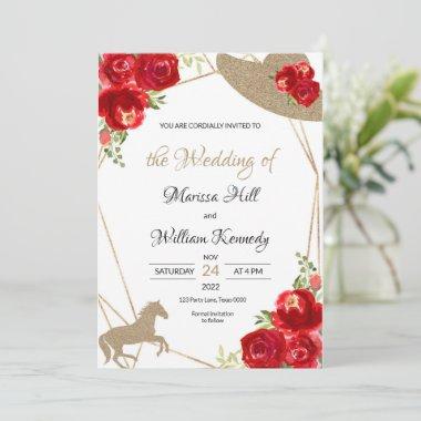 They're Off To The Altar Horse Race Wedding Shower Invitations