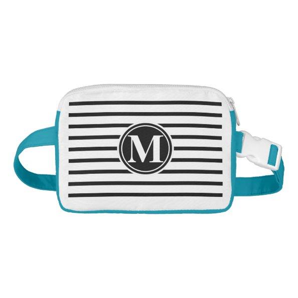 Thin Strips Pattern and Monogram Fanny Pack