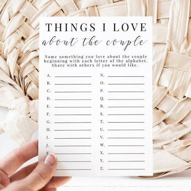 Things I Love About The Couple Invitations