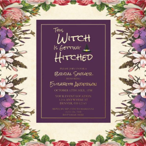 This Witch Is Getting Hitched Bridal Shower Foil Invitations