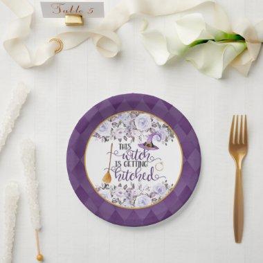 This Witch is Getting Hitched Paper Plate - Floral